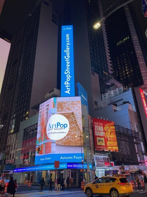Image of artists work in Times Square